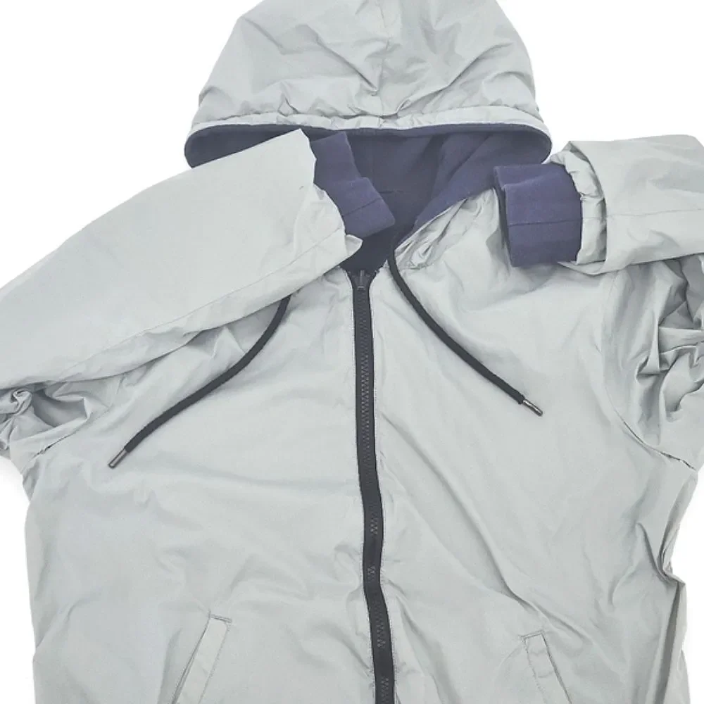 Armani Jeans Mens Size Medium Reversible Hooded Slim Fit Jacket Outdoors Norm